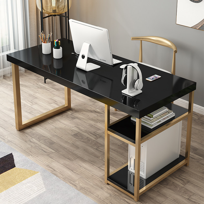 Solid wood desktop computer desk simple modern paint desk home study light luxury desk office desk and chair combination