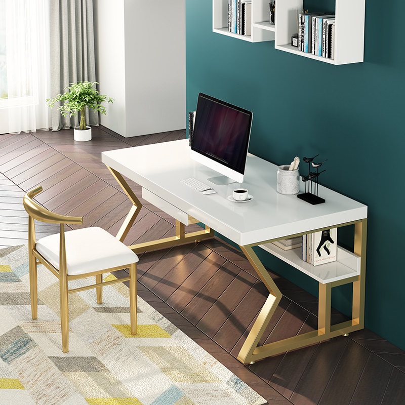 Painting desk Solid wood desk and chair group for a light luxury desk modern minimalist desk desk