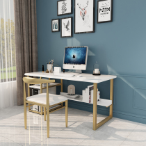 Nordic solid wood desk 1 2m computer desk desktop home desk modern light luxury iron simple writing table