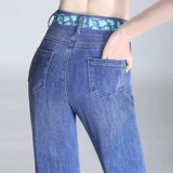 Светлые весенние прямые свободные джинсы, летние тонкие штаны, высокая талия, большой размер, свободный прямой крой, эластичная талия