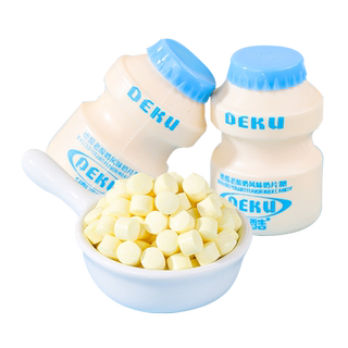 Deku old yogurt flavor tablet candy casual snacks nostalgic snacks new year yogurt flavor tablet candy 30 bottles/can