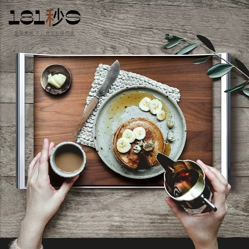 Light Luxury Walnut Wood Nordic Minimalist Home Dining Tray Storage Creative Plate Housewarming Gift ins Model House
