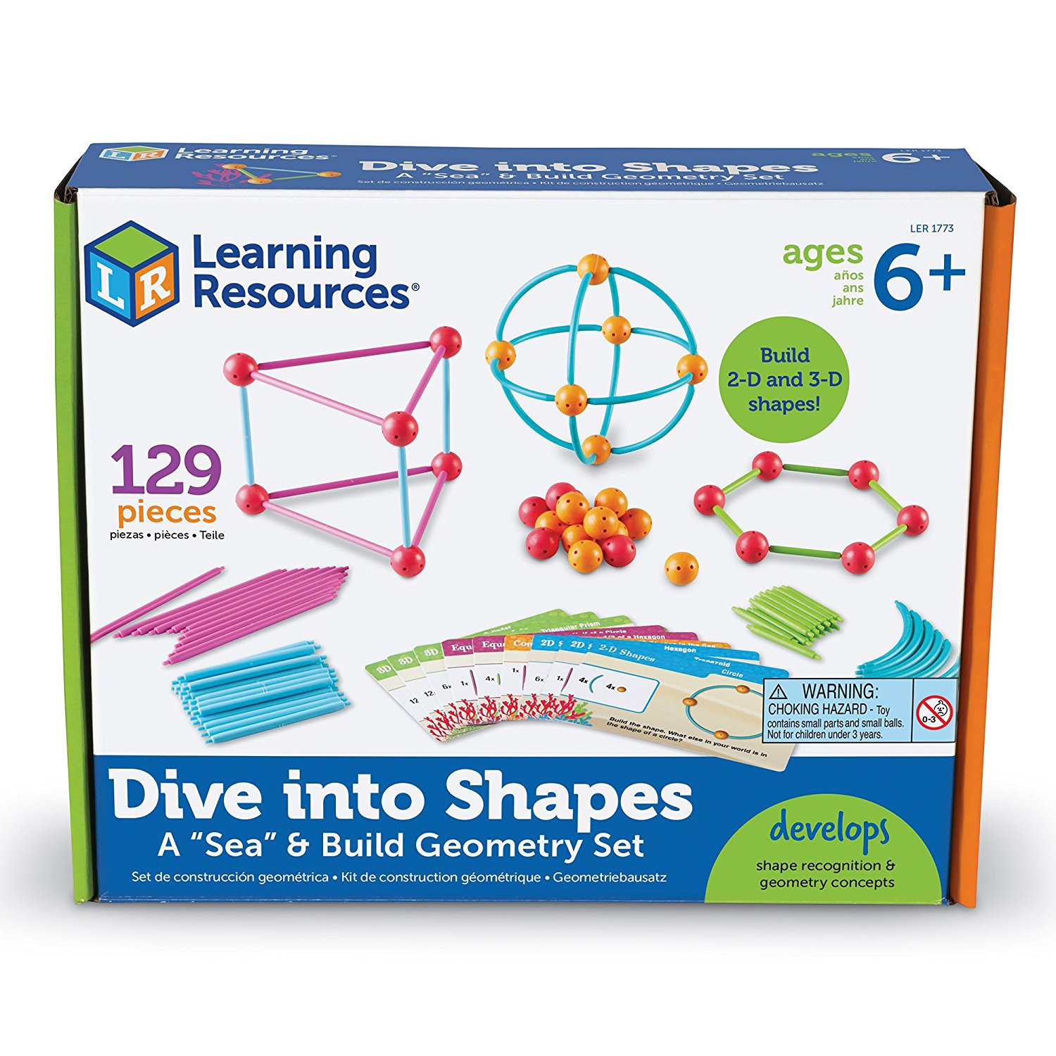 Learning Resources Geometry Ocean Ball Children's Spatial Thinking Stereo Mathematics Spelling Block Toys
