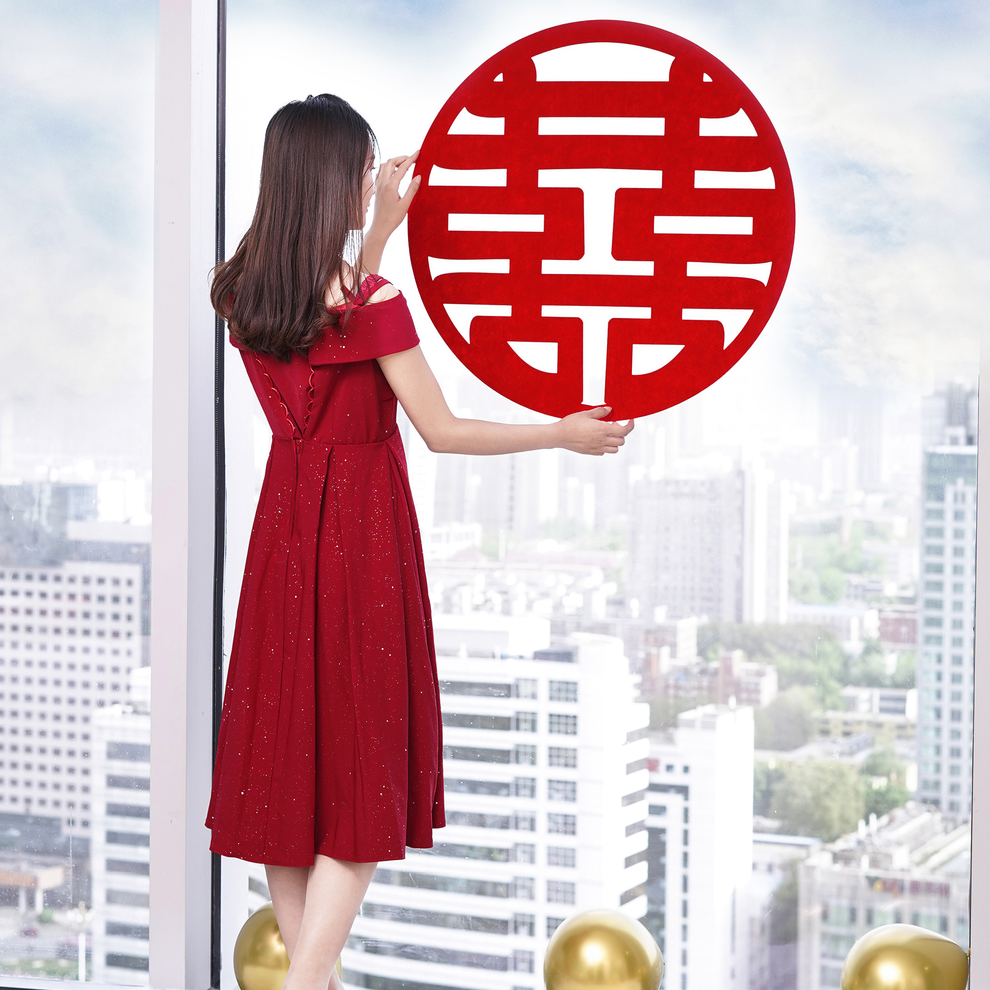 Wedding special wedding room decoration stickers large window with door pleasantry sticker wedding plate