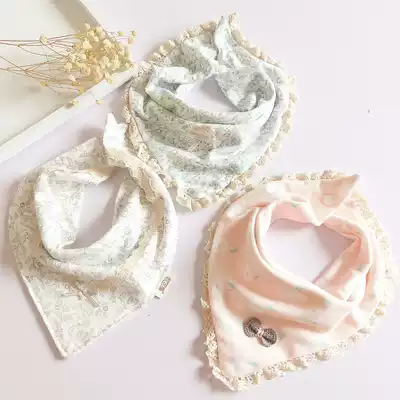 Baby saliva towel Summer Female Princess cotton lace type thin Korean fashion ultra-thin bib cute absorbent