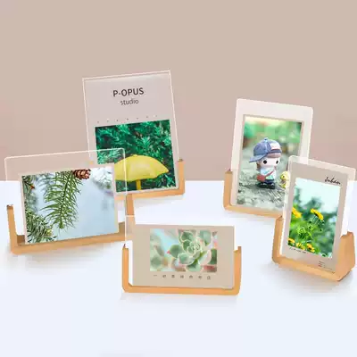 Wash photos to make engraved logo Photo Frame setting 6 7 8 seven inch solid wood wedding photo U-shaped acrylic custom frame