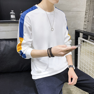 加绒保暖长袖圆领套头休闲卫衣男