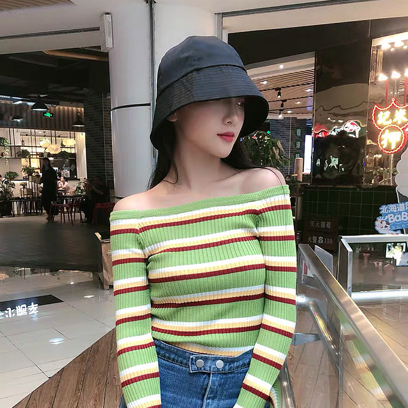 Black bucket hat women's spring and summer tide all-match Japanese show face small Korean version tide cover face sunscreen sun fisherman hat