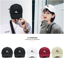 Cap children Korean version of the tide 100 hitch a duck tongue cap mens sun hat ins Tide Cards Elk Deer Animal Embroidered Baseball Cap Casual