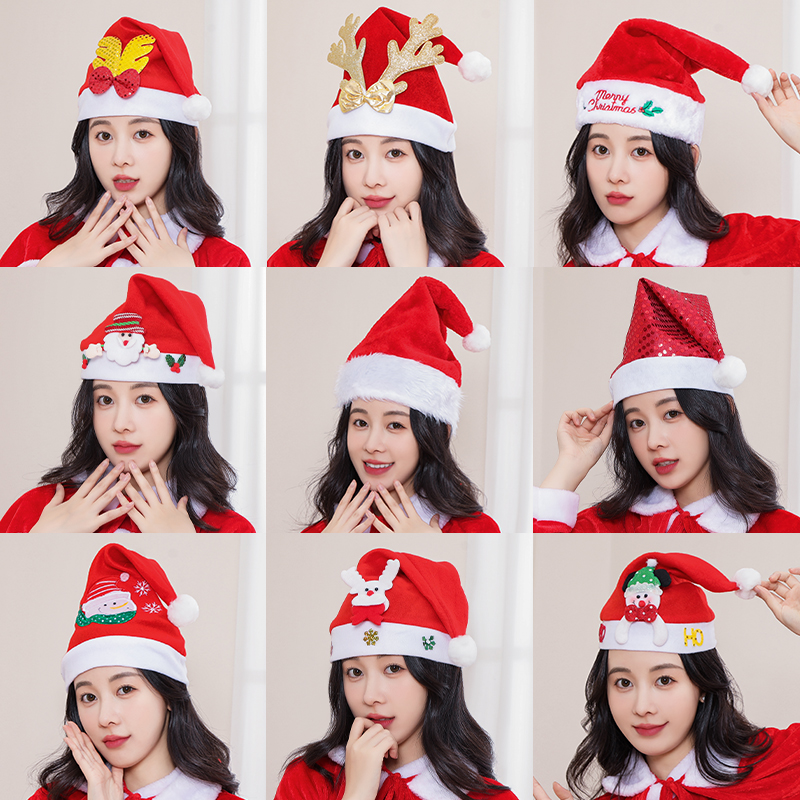 Christmas Holiday Decorations Children Christmas Hat Diy Adult Head Accessories Snowman Elk Deer Elderly Hat Dress Arrangement Pint-Taobao