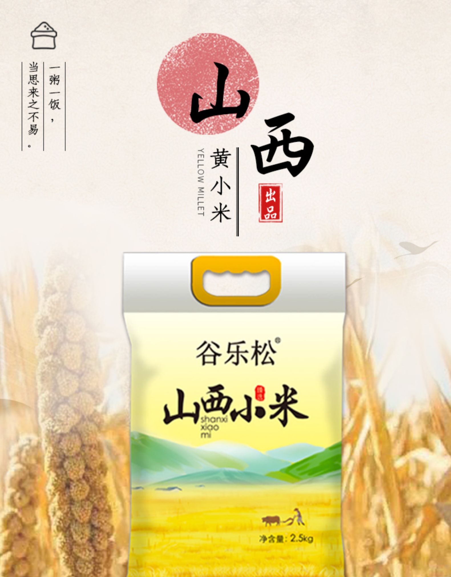 可熬出油 谷乐松 山西沁州黄小米 5斤 图1