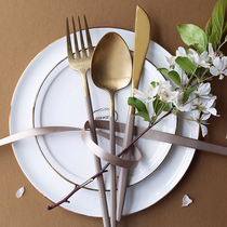 European lovers ins Golden 304 stainless steel three-piece Net red gift creative Western food knife and fork spoon cute chopsticks