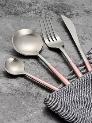 Nordic Portuguese tableware ins Wind 304 stainless steel silver Western steak knife and fork Net red gift spoon chopsticks