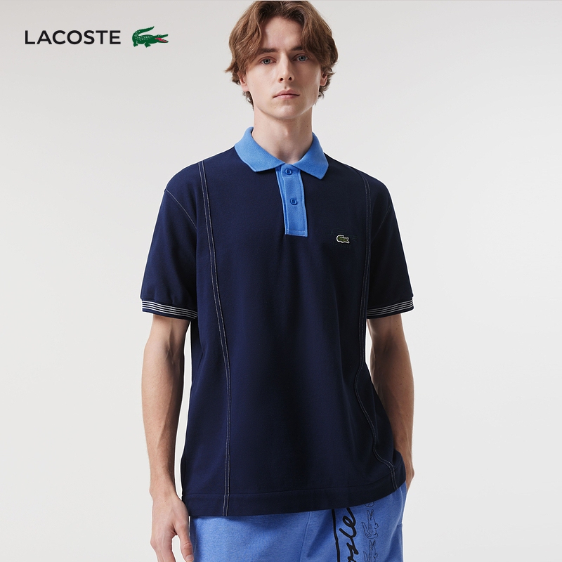 Lacoste French Crocodile Men's College-Style Fashionable Color-Blocked Comfortable Pure Cotton Short-Sleeved Polo Shirt | Ph5743 Lacoste French Crocodile Men's College-Style Fashionable Color-Blocked Comfortable Pure Cotton Short-Sleeved Polo Shirt | Ph5743