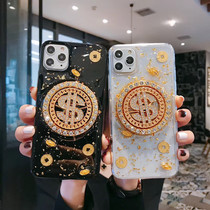 Dollar Turntable Luxury Applicable Apple 11Promax Phone Case Transfer x xs xr soft silicone 8plus i7 gold coins