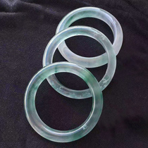 缅甸翡翠原石毛料半明料高冰种飘花蓝水玉手镯天然玉石贵妃镯定制