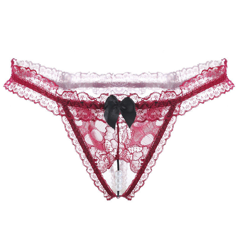 Spice Pants Open Crotch Women Transparent Teasing Sensation Fire Horseradish Pearl Massage Le Yin-free Tiny pants