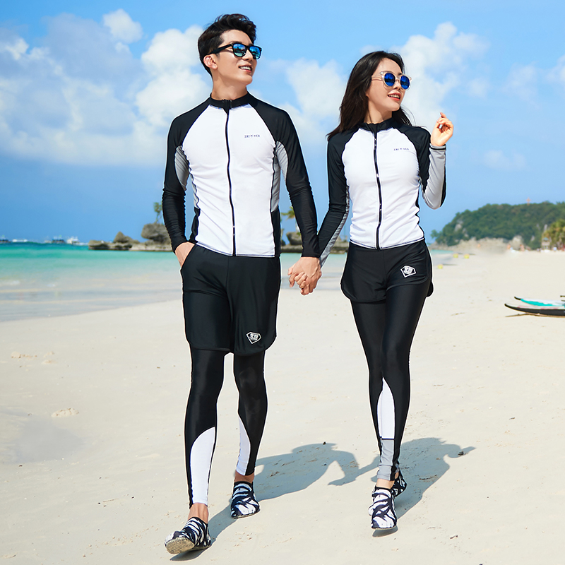 Couples diving suit women's long sleeve split long pants sunscreen quick drying surf suit snorkeling suit jellyfish suit male swimsuit