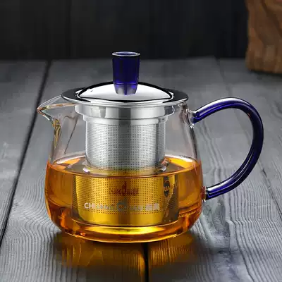 Teapot High borosilicate heat-resistant glass small teapot 304 stainless steel filter liner can heat the tea cup over an open flame