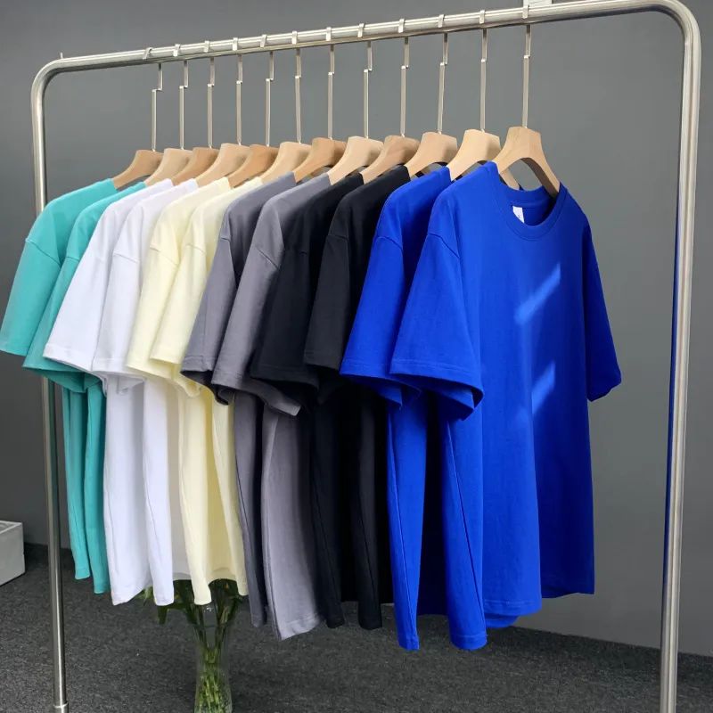 Combed Sailo textile 240g heavy pound cotton summer men and women commuting fashion casual crew neck short sleeve tide T-shirt