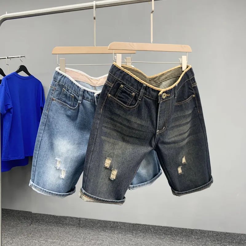 Cheap with good goods benefits summer men's fashion casual washed jeans shorts wave 50% pants 