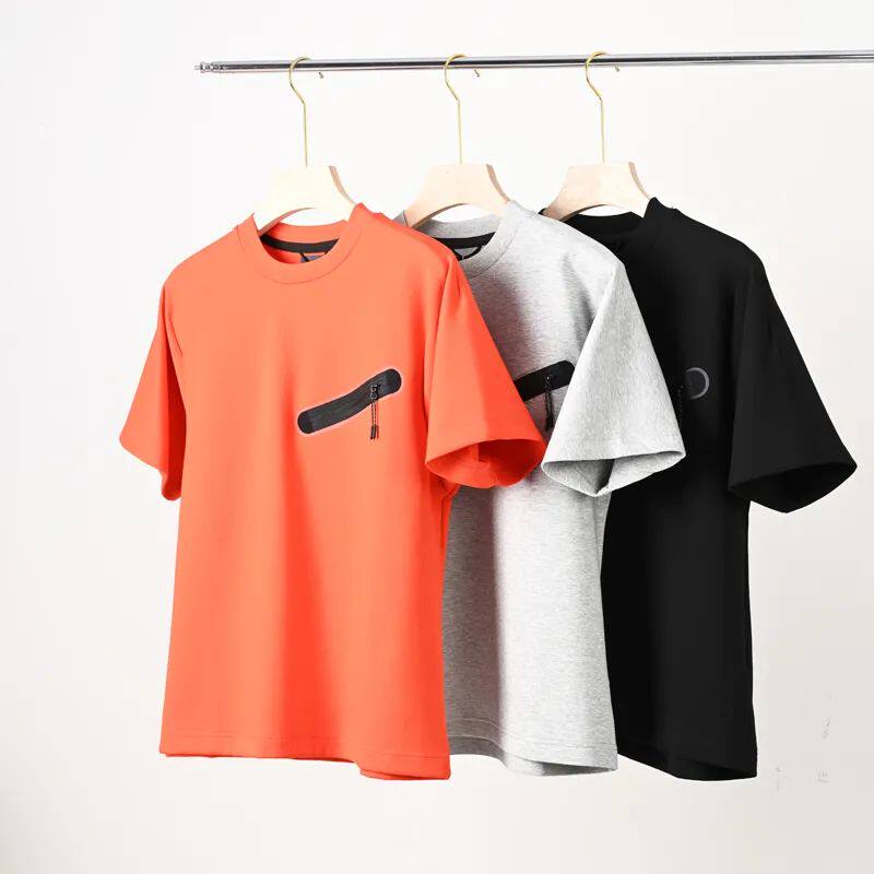 380 gr composite air cotton pressed rubber waterproof pull chain summer loose round collar sports casual short sleeve T-shirt 9331