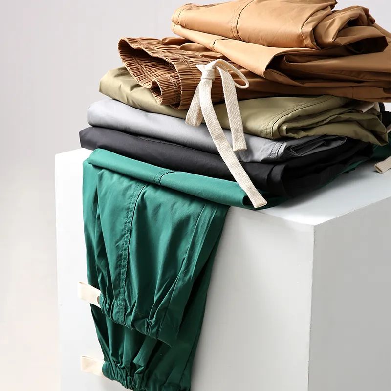 Japanese retro upper body handsome fried cool breathable large elasticity men's wide-legged daddy cropped slacks