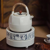 Sanskrit Chapels new sutra glazed green flower poetry Vic circular electric pottery oven retro home utiliturg tea cooking tea apparatus