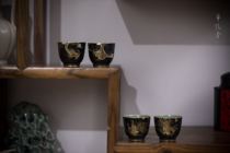 Jingdezhen Huahua Reclusive Black Crystal Sketching and Painted Dragon Lovers for the Cup of Tea Tea Cup hosts Cup Tea Cup Single Cup