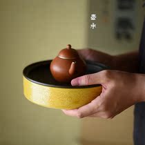 Jingdezhen Messiun Saiwan Imitation Ancient Tire Pure Handmade Pot bearing dry foam pan hand carved pure tin pot bearing