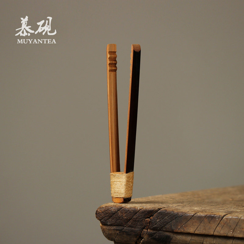 Mu Yan tea clip tweezers Bamboo tea making tools Large retro tea accessories clip Tea ceremony kung fu set utensils