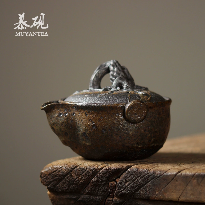 Mu Yan Chai Ấm siêu tốc Bể cá Nhật Bản Handmade Stonware Xử lý Pot Pinecon Cover Bowl Kung Fu Tea Set - Trà sứ