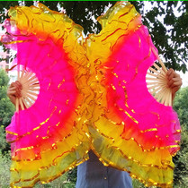 Dance fan three layers four layers five layers gauze fan square dance yangko 6 cm 40 bamboo fan bone dance props