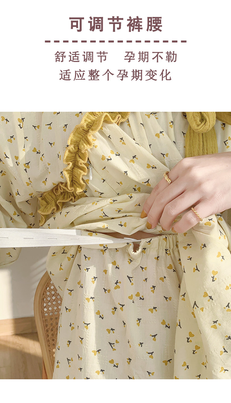 加肥加大码月子服薄款纯棉产后孕妇睡衣哺乳衣透气吸汗棉纱水洗棉详情6