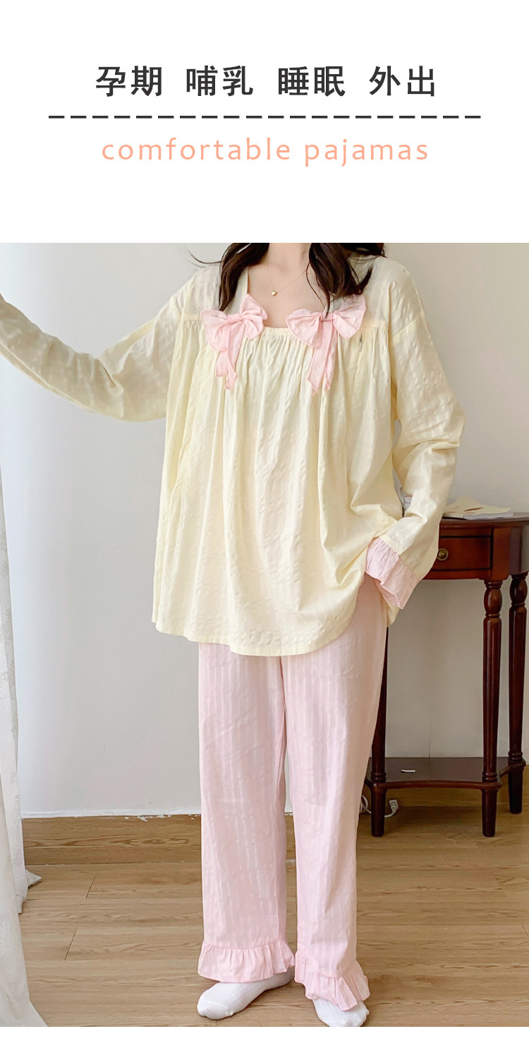 加肥加大码月子服薄款纯棉产后孕妇睡衣哺乳衣透气吸汗棉纱水洗棉详情19