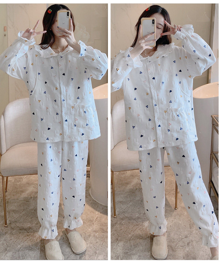 月子服孕妇睡衣春秋夹棉哺乳喂奶怀孕期冬纯棉保暖住出院家居服详情50