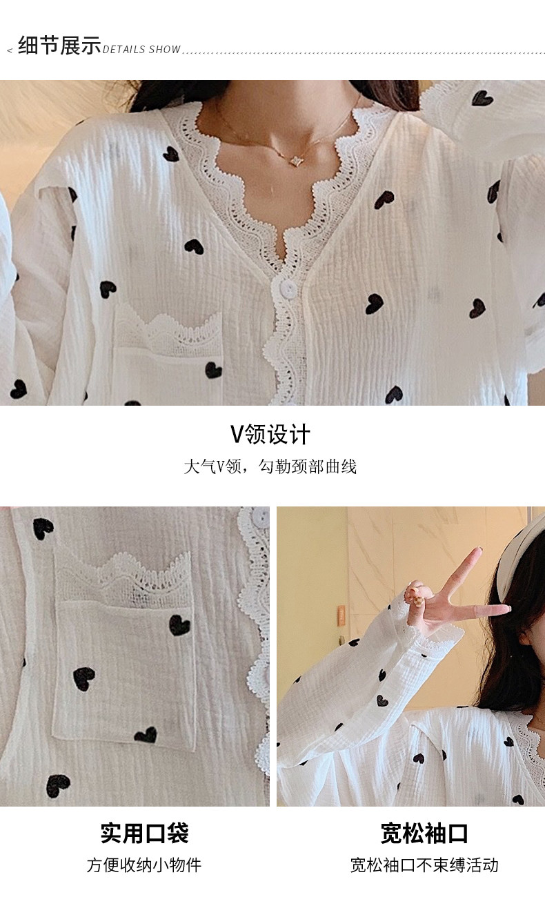 月子服春秋冬季纯棉纱布薄款夏天12月份1产后2哺乳怀孕期孕妇睡衣详情16