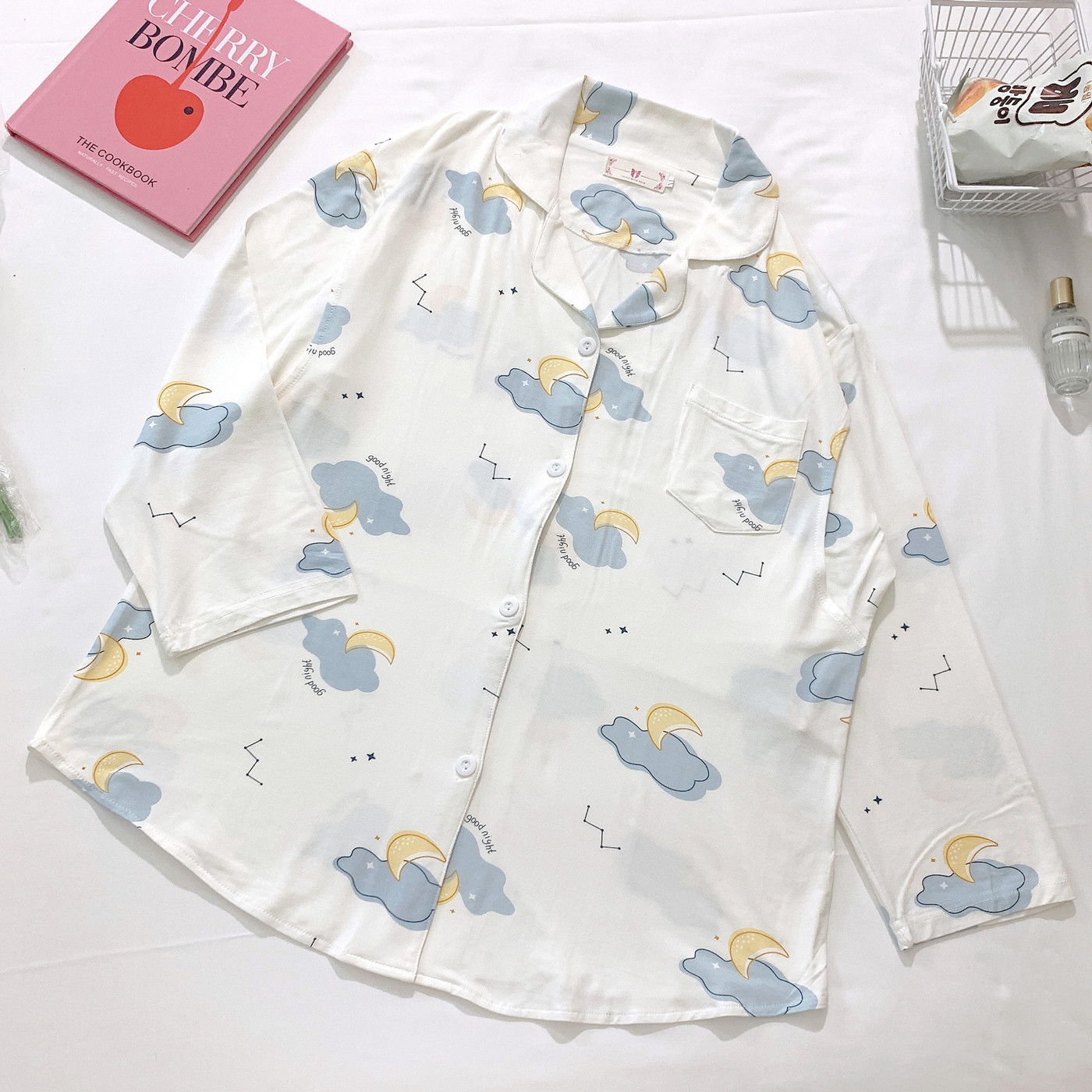 莫代尔睡衣女士夏季月子服日系春秋哺乳喂奶家居服套装两件套爆款详情5