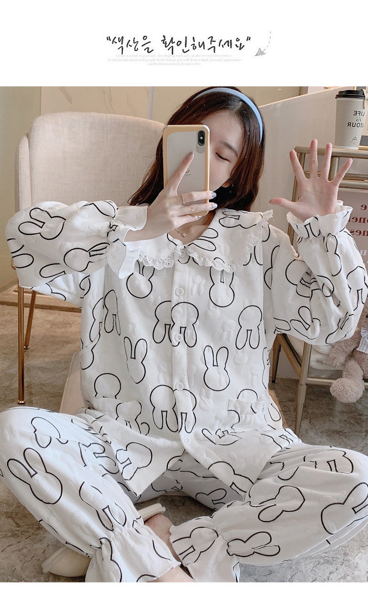 月子服孕妇睡衣春秋夹棉哺乳喂奶怀孕期冬纯棉保暖住出院家居服详情49