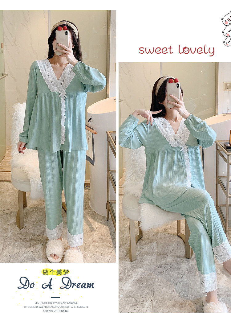 莫代尔睡衣女士夏季月子服日系春秋哺乳喂奶家居服套装两件套爆款详情25