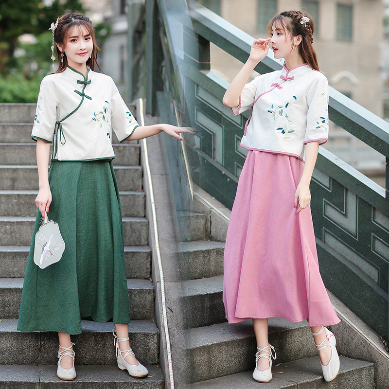 Chinese style with less women's clothes Chinese style Chinese style blouses Chinese style blouses Chinese style blouses Chinese style Chinatowns Two-style suit women