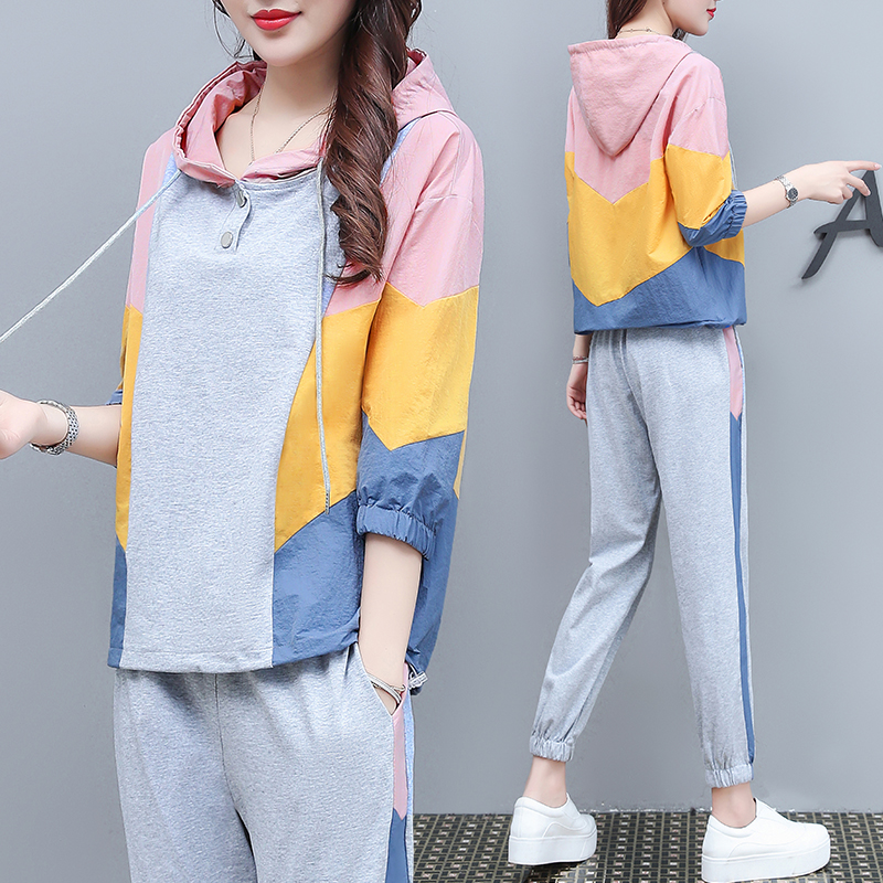 2023 Spring and Autumn New Mass MM Sports Set Women's Casual Sweater Gas Fashion Trousers Piece two pieces