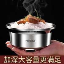 美司纳双层防烫不锈钢碗儿童304食品级宝宝家用非316饭碗个人