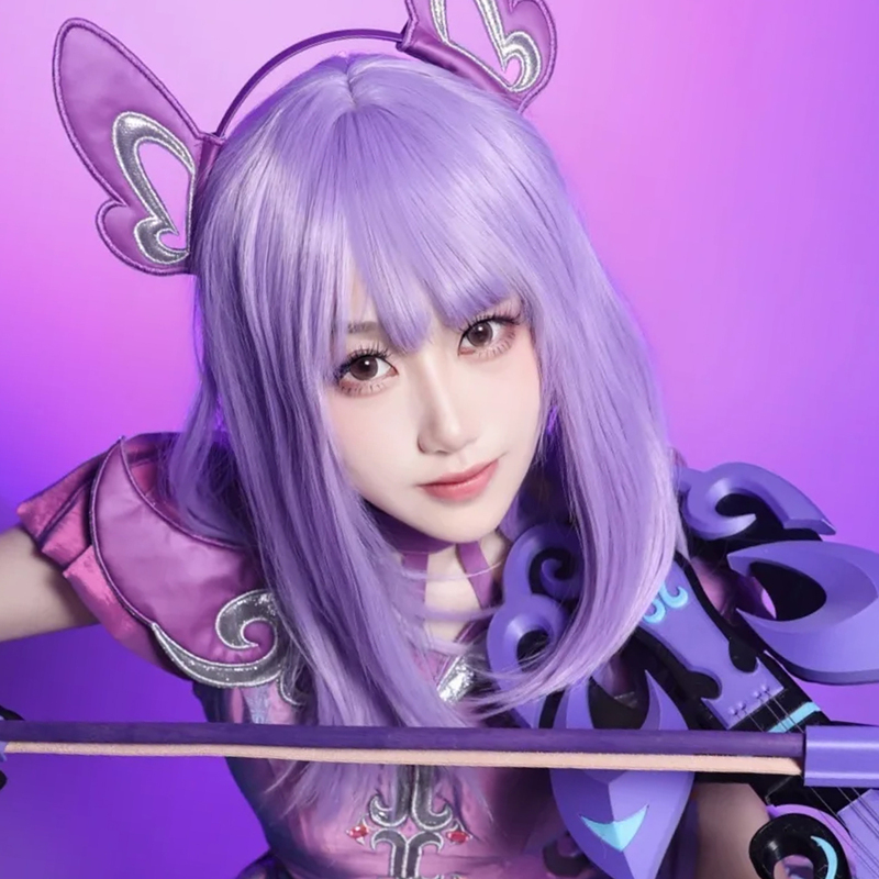 Balala Little Magic Fairy Yan Lili Cosplay Wig with Rose Net, Long Braided Hair, Special Mix of Purple Hair, Full Head Wig