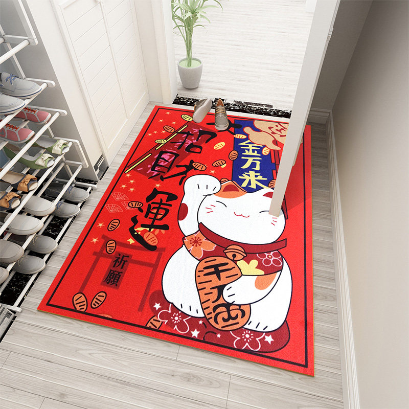 Cartoon lucky door mat carpet home festive door mat porch corridor bedroom entry door non-slip carpet custom