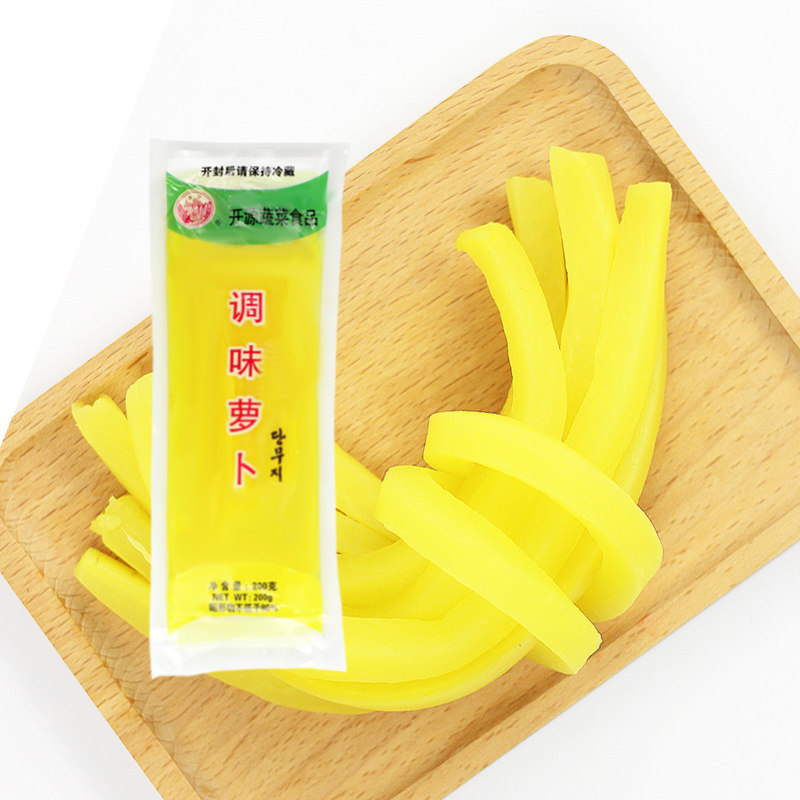 Long source seasoning large root sushi sour rounder strips made of Japanese Korean style sushi materials Ingredients Gold Large Root Rohani Strips