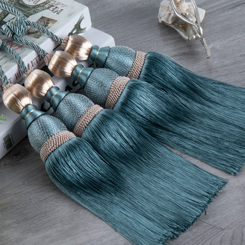 Curtain straps A pair of creative decorative accessories hanging ball tassel double ball tie strap with rope hook strap