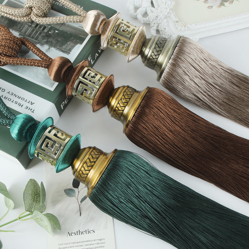 Eurostyle curtains hanging balls tied with ball straps tied rope home living room curtains decorative hanging ears flow SuNordic light and luxurious k-47