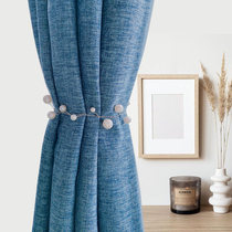 Pair of clothing Nordic light and luxurious pearl curtains strap light extravagant high-end modern tie-decorated yarn curtain tied rope tie k-52