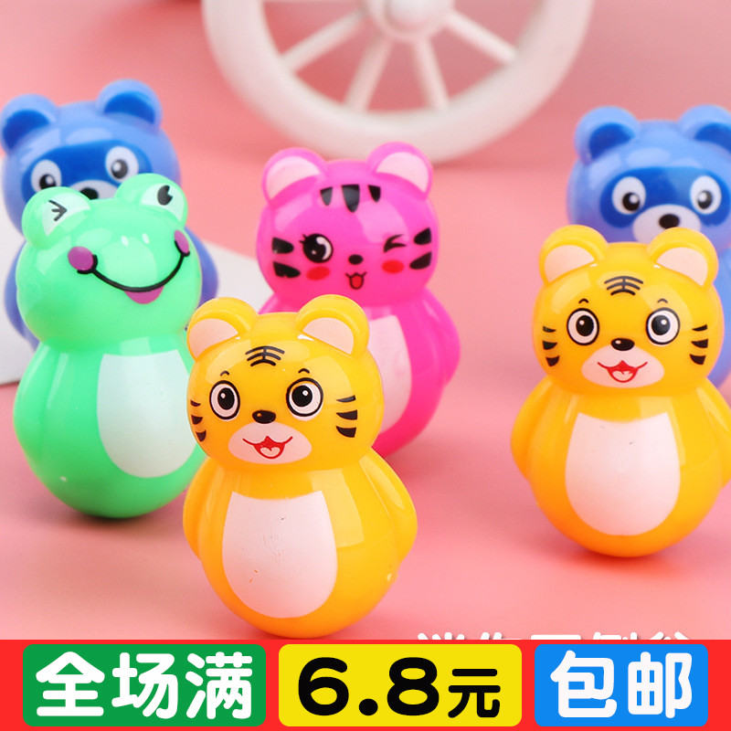 Creative Cute Cartoon Tumbler Tumbler Toys Baby Puzzle Small Pig Tiger Children Small Award Gift Ground Stall Microdealer
